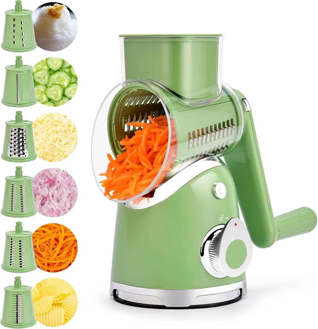 PrepPro™ 5-Blade Rotary Cheese Grater And Vegetable Slicer