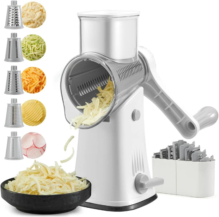 PrepPro™ 5-Blade Rotary Cheese Grater And Vegetable Slicer