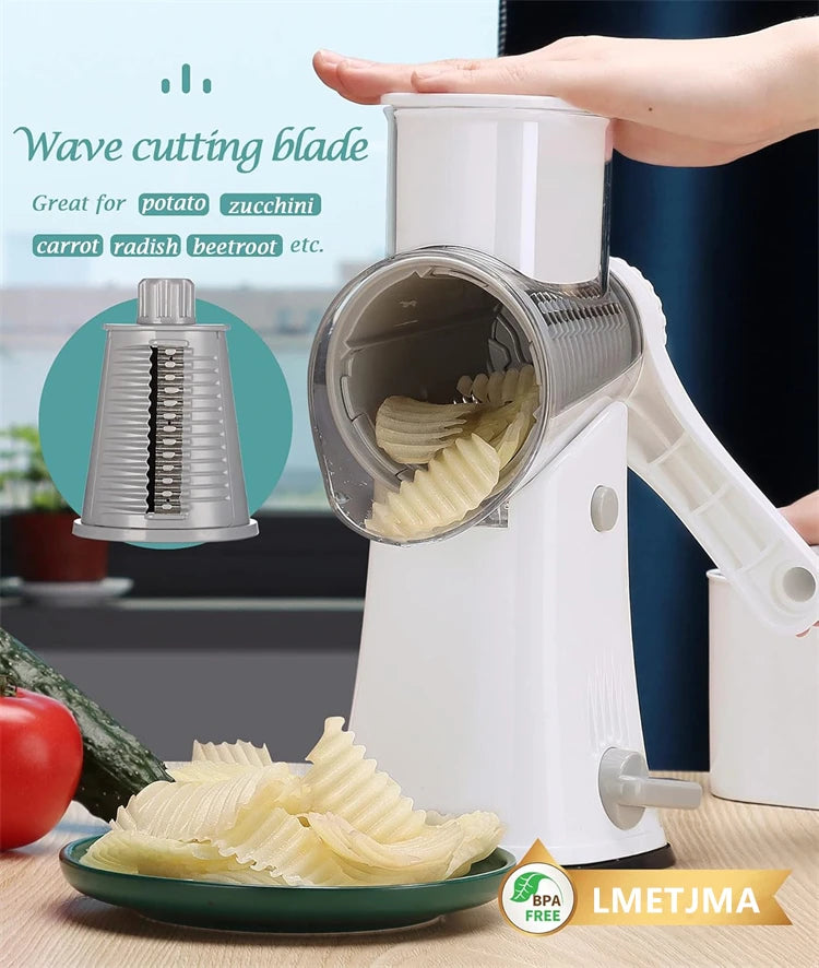 PrepPro™ 5-Blade Rotary Cheese Grater And Vegetable Slicer