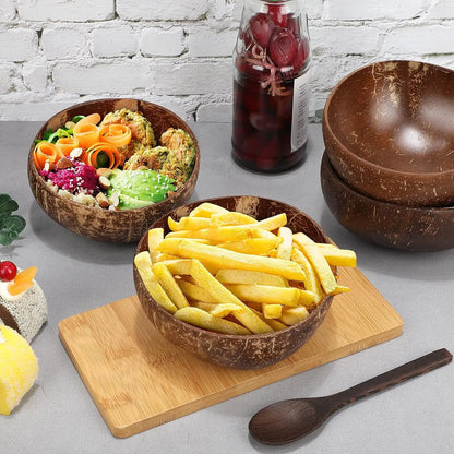 Natural Coconut Shell Bowls (Reusable)