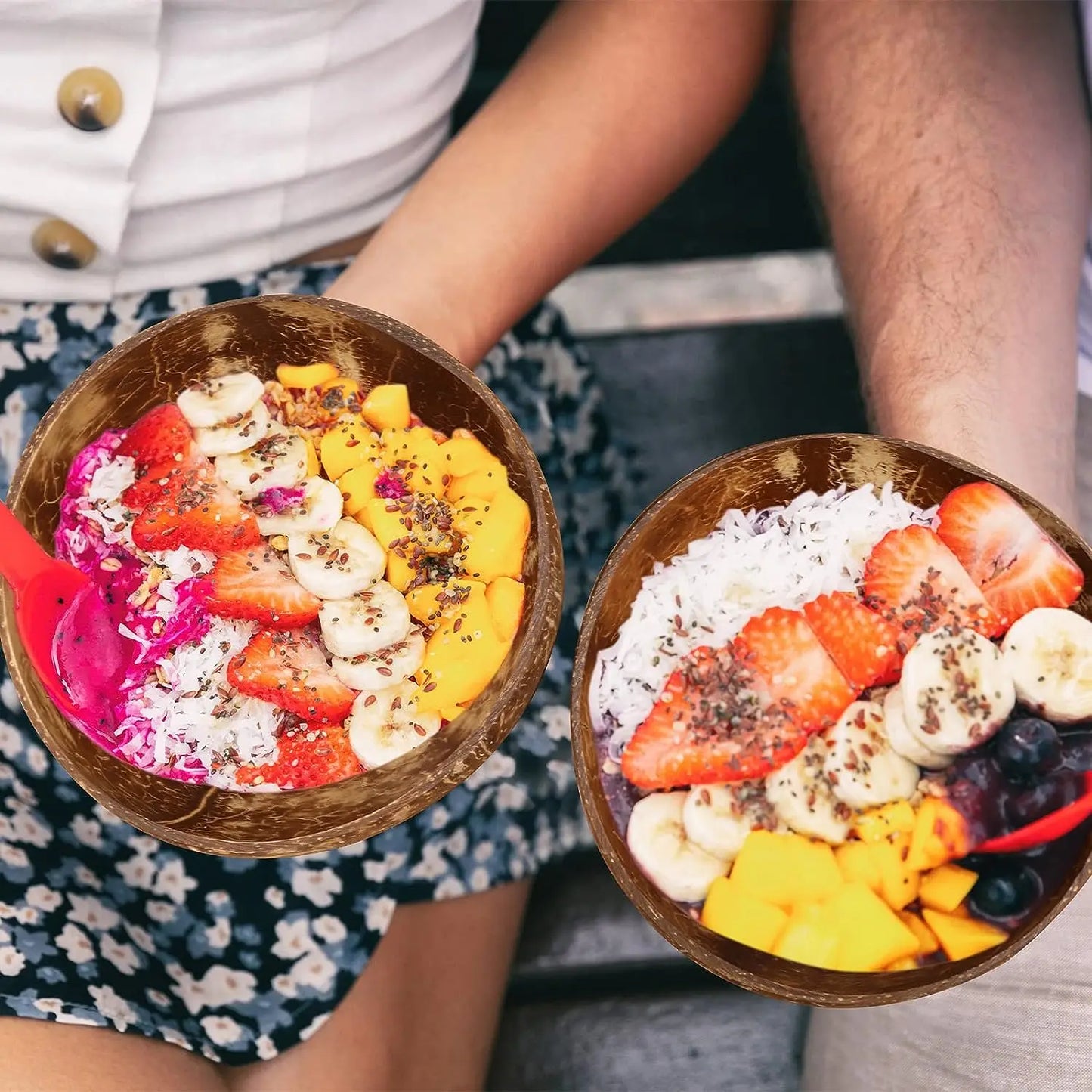 Natural Coconut Shell Bowls (Reusable)