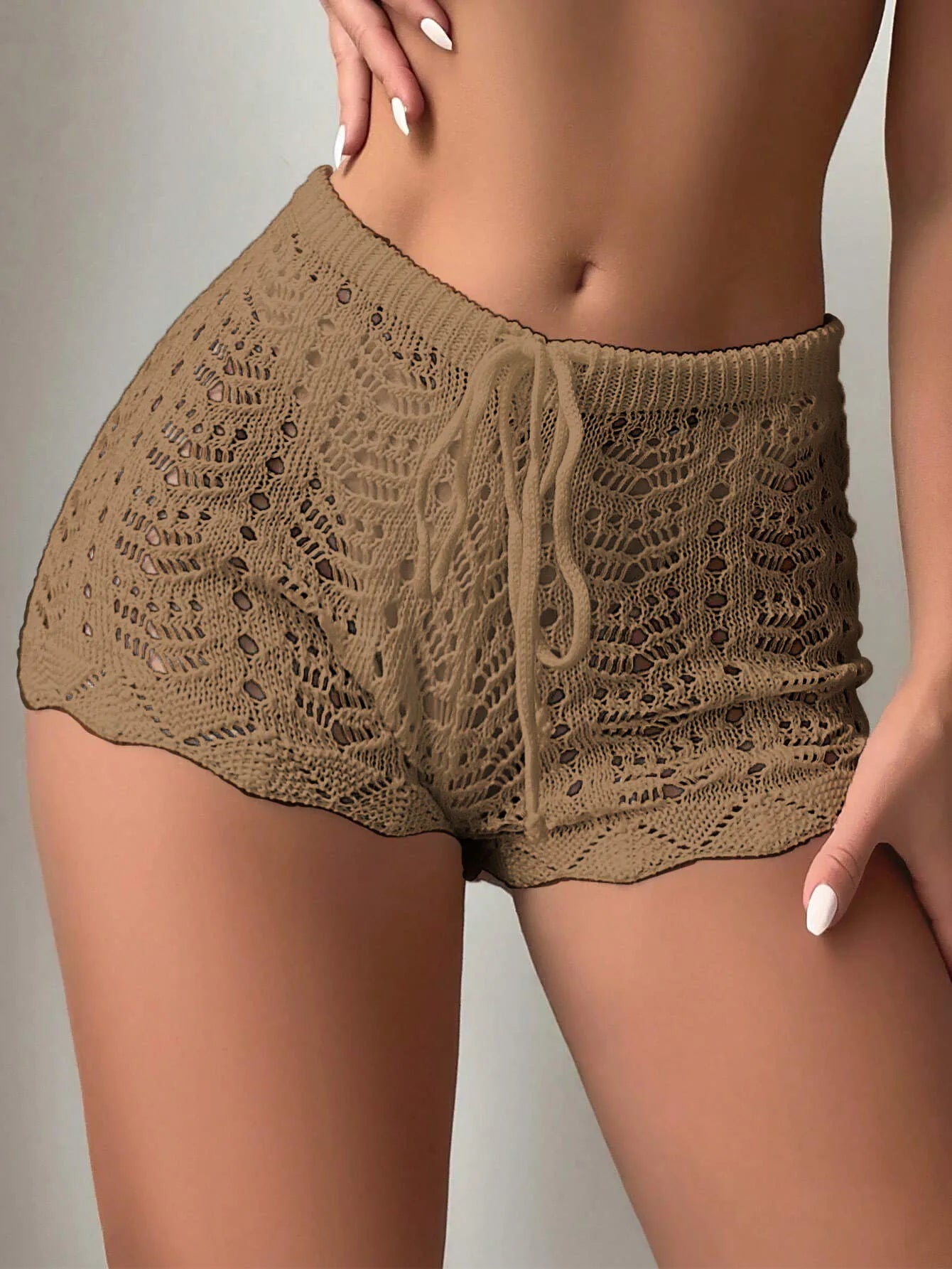 Hollow-Knit Summer Shorts