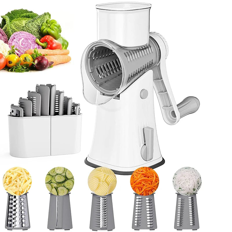 PrepPro™ 5-Blade Rotary Cheese Grater And Vegetable Slicer