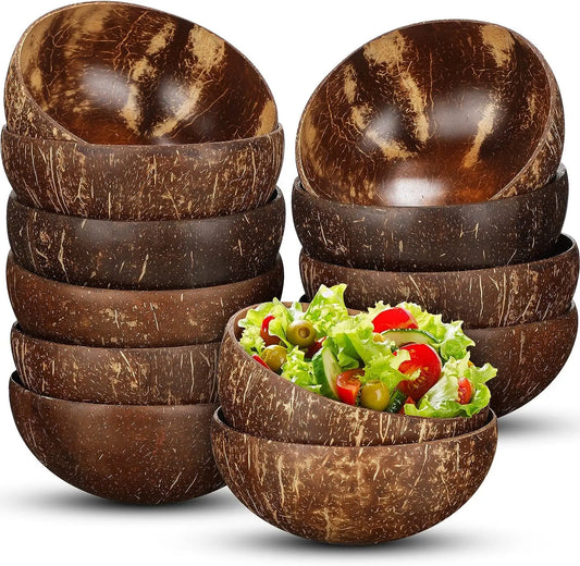 Natural Coconut Shell Bowls (Reusable)