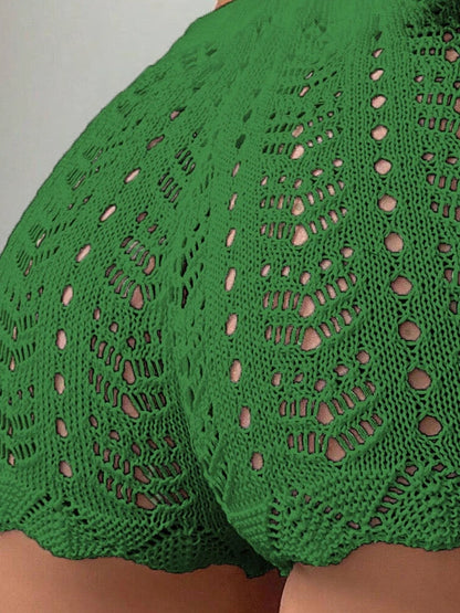 Hollow-Knit Summer Shorts