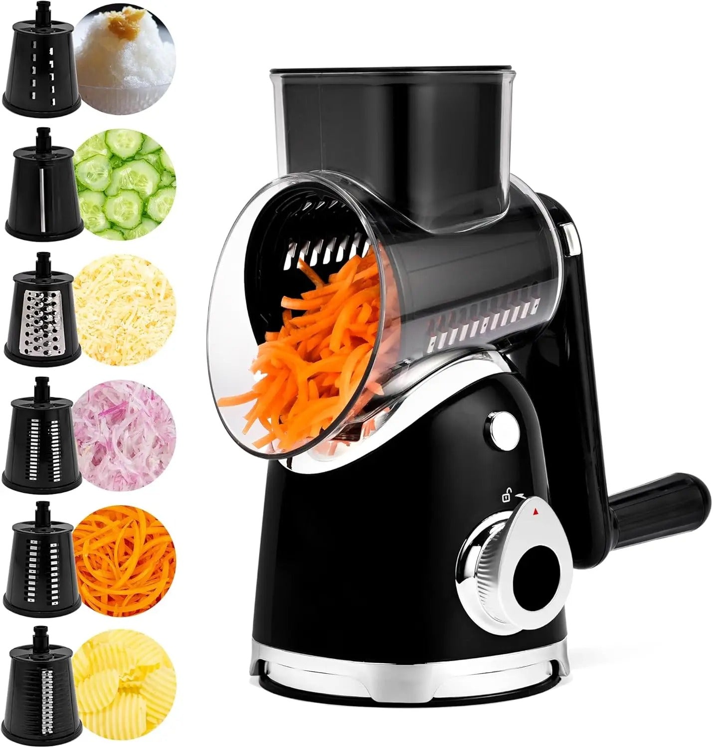 PrepPro™ 5-Blade Rotary Cheese Grater And Vegetable Slicer