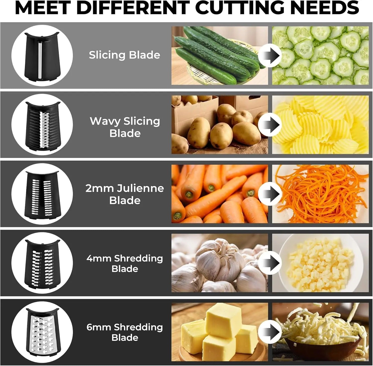 PrepPro™ 5-Blade Rotary Cheese Grater And Vegetable Slicer