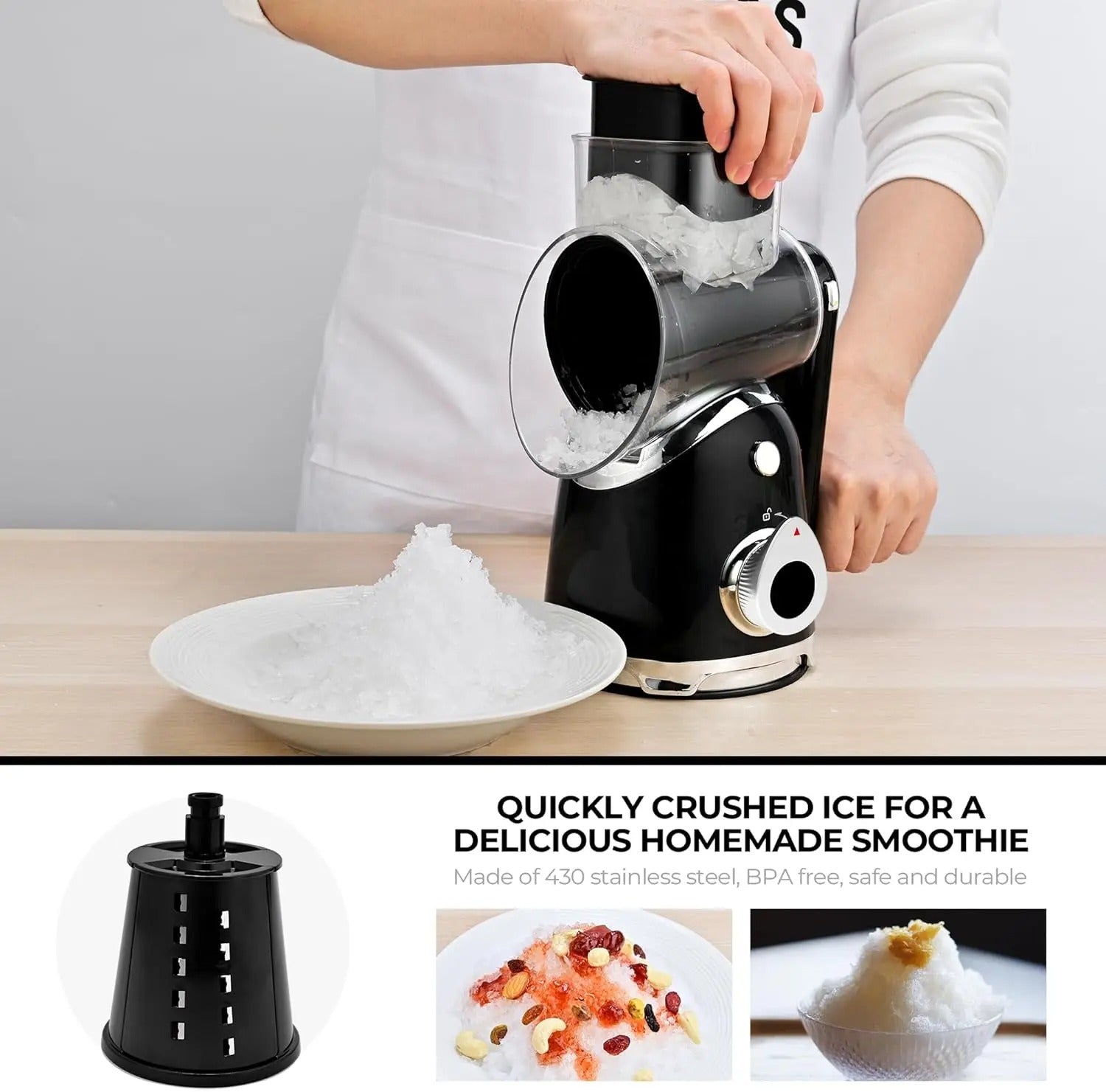 PrepPro™ 5-Blade Rotary Cheese Grater And Vegetable Slicer