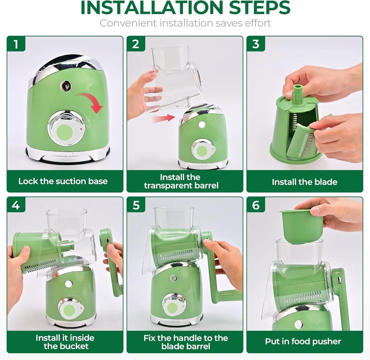 PrepPro™ 5-Blade Rotary Cheese Grater And Vegetable Slicer