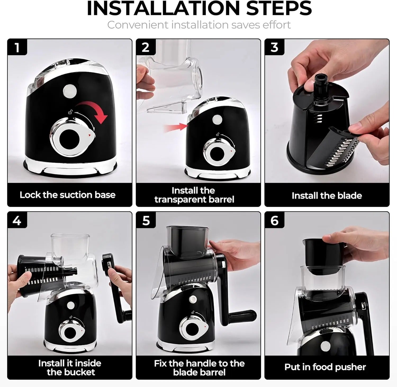 PrepPro™ 5-Blade Rotary Cheese Grater And Vegetable Slicer