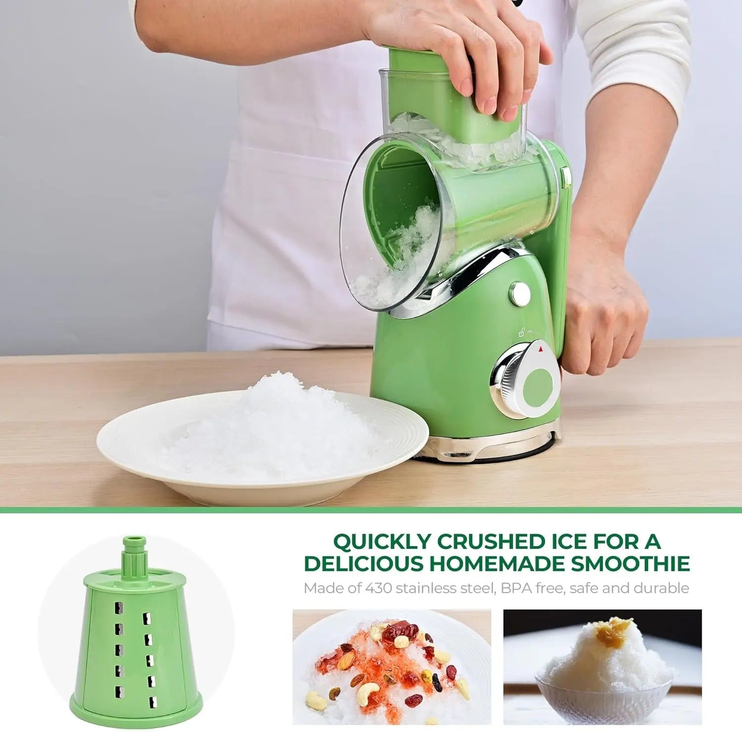 PrepPro™ 5-Blade Rotary Cheese Grater And Vegetable Slicer