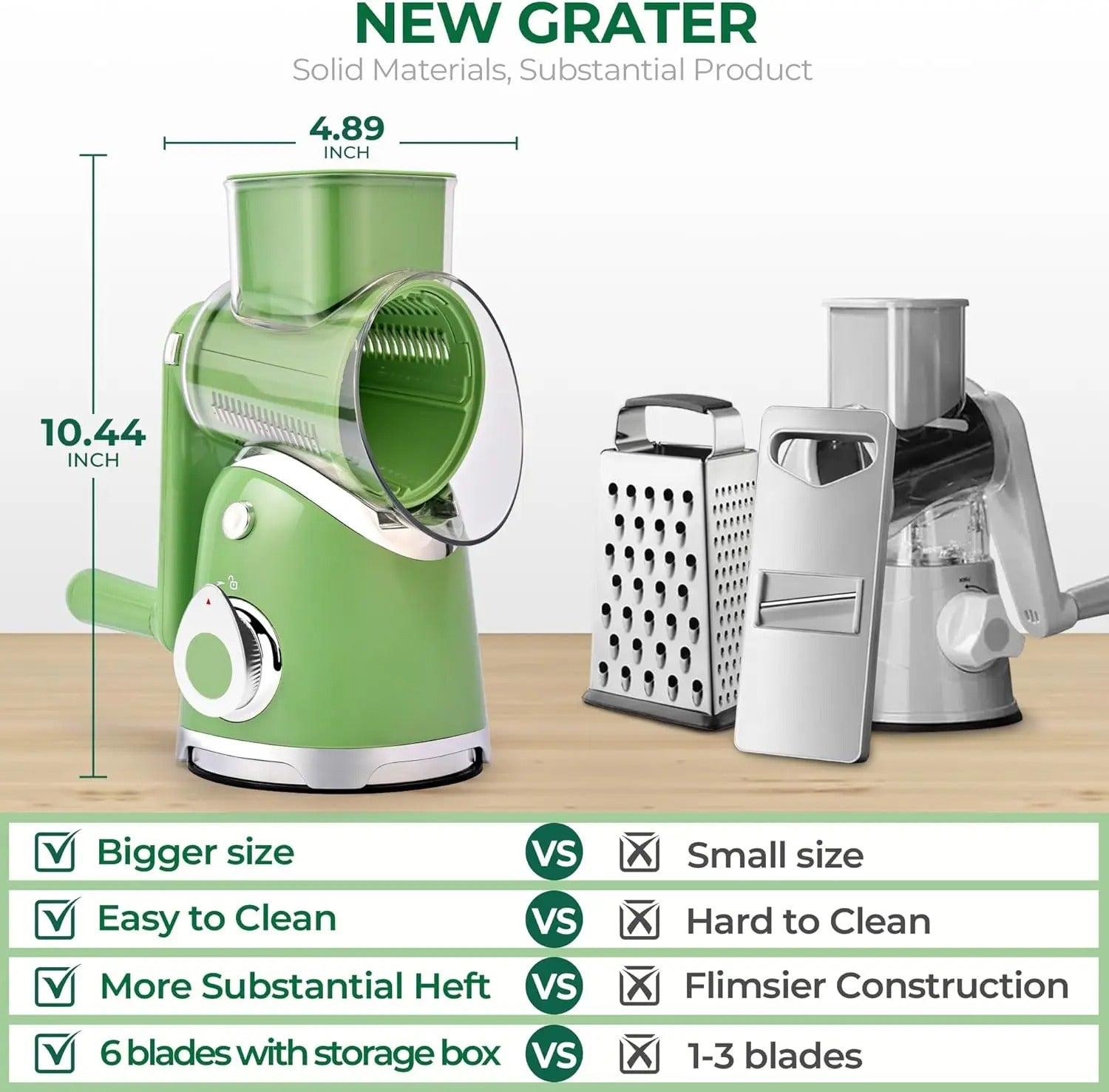 PrepPro™ 5-Blade Rotary Cheese Grater And Vegetable Slicer